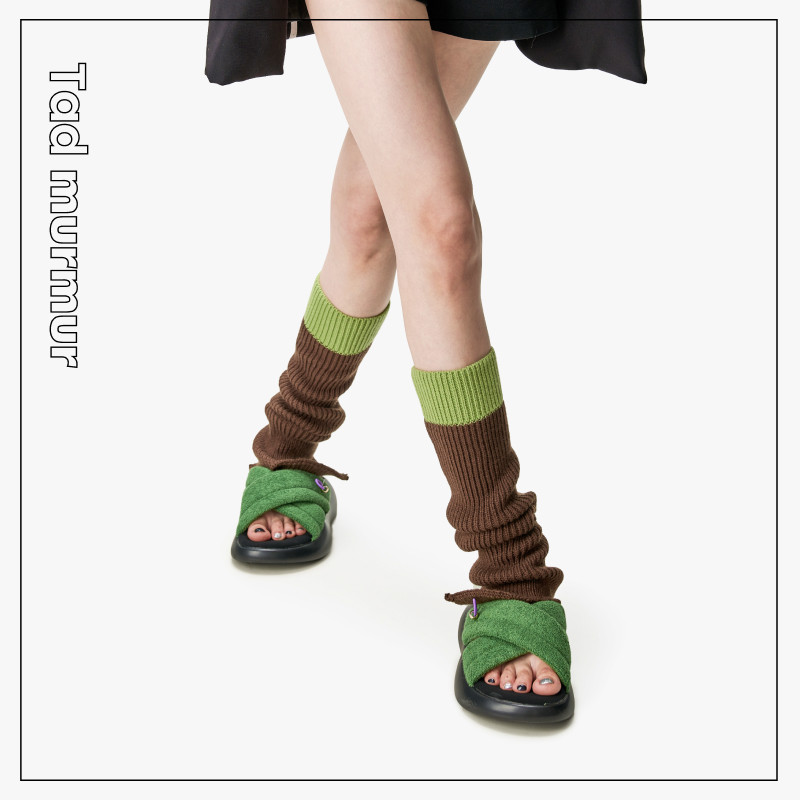 Aesthetic Radar | Hot Sister y2k Collared Knit Legs Sleeve Autumn Winter Jk Heaps Stocking Socks Children white with fur tug-Taobao