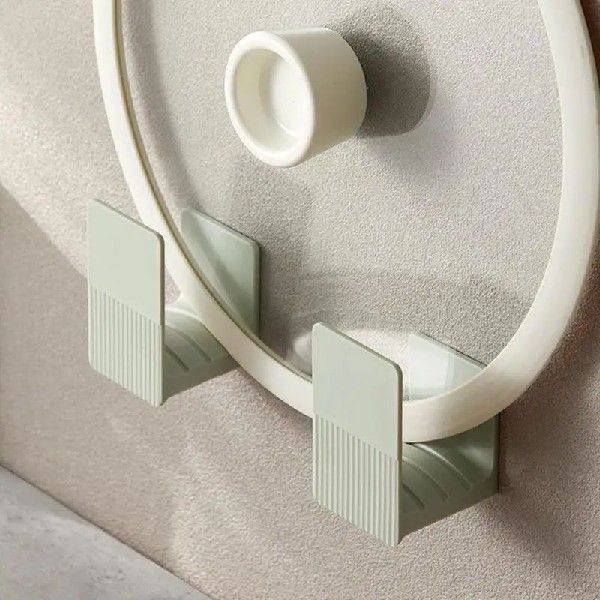 Pot Lid Holder Self Adhive Wall-Mounted Drying Rack For-Ta