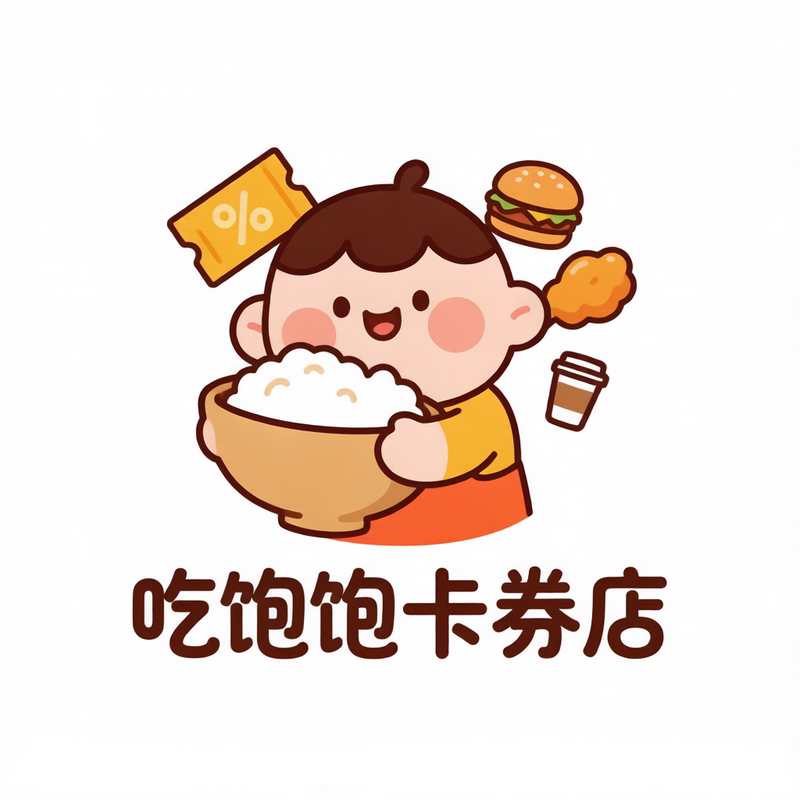 吃饱饱卡券店的LOGO