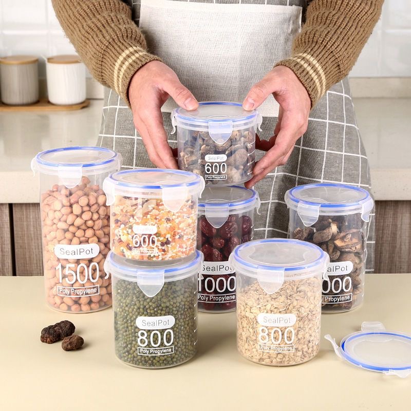 2 kitchen plastic refreshing seal tank food grade five grain cereals bean food storage anti-insect containing finishing-Taobao
