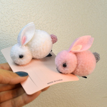 Korean internet celebrity super cute fur ball rabbit hair band plush hair rope female ball hair clip hairpin for baby girls
