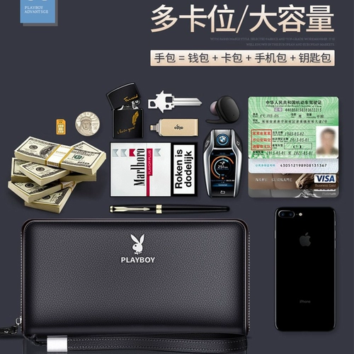 Длинный тонкий бумажник, вместительный и большой картхолдер