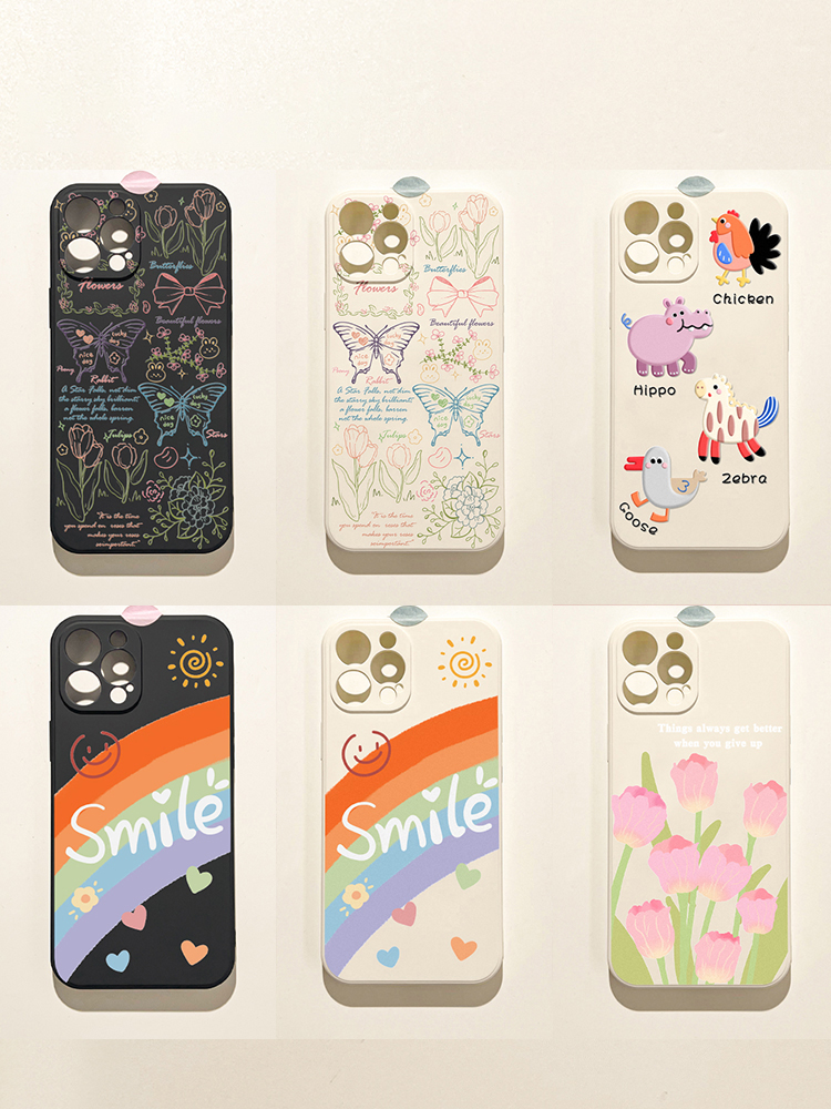 Hand painted butterfly simple pen illustrations suitable for 15 Apple 13 mobile phone shell iphone14promax new 12 sleeves 11 minimalist xsmax anti-fall xr full package 8plus silicon