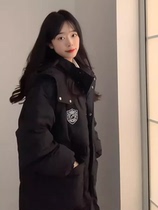 Down cotton-padded jacket for women mid-length 2023 new winter thickened black cotton-padded jacket loose oversize Korean cotton-padded jacket