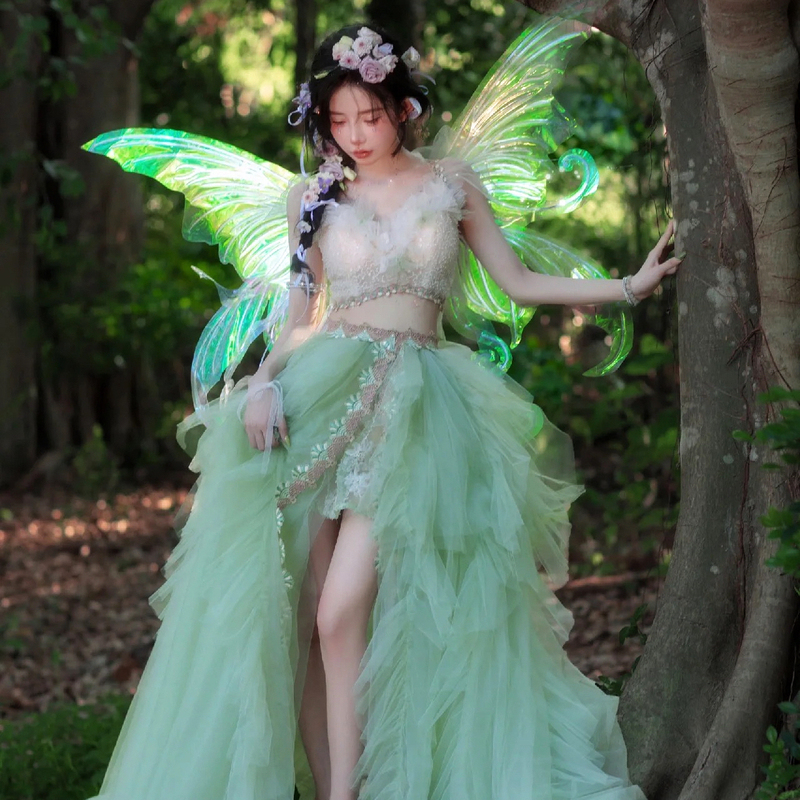 Green Hani Clothing, New Exotic Style Outfit, Hot Item for Xishuangbanna Travel Photography, Western Region Princess Ethnic Costume, Fairy-Like