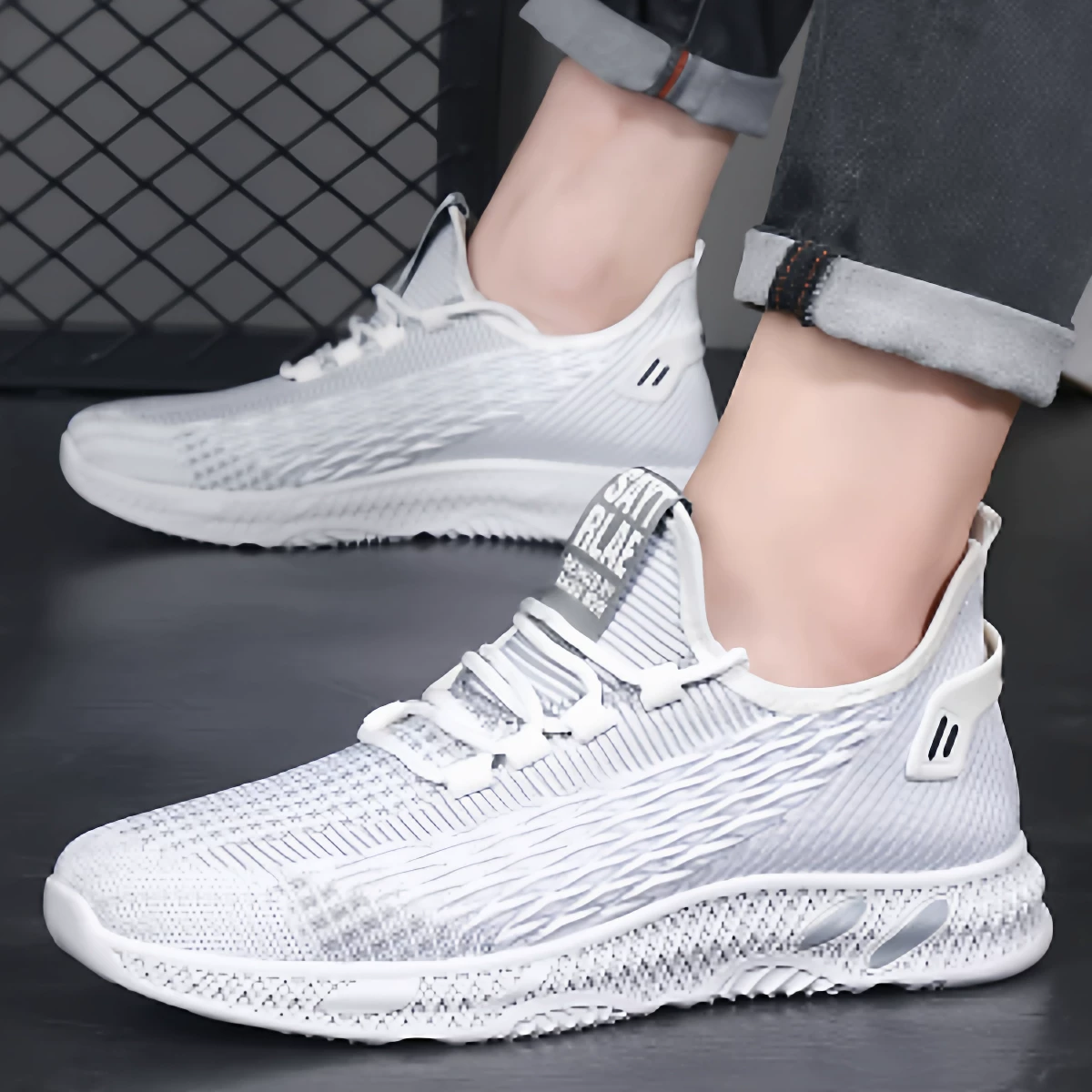 Старые пекинские cloth shoes мужские нескользящие дышащие сетчатые обувь на плоской подошве легкая повседневная обувь мужской хлопчатобумажной ткани обувь для всех сезонов