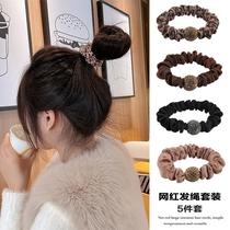 2024 new Internet celebrity hair rope large intestine ring Japanese and Korean hair ring female simple temperament hair tie ponytail rubber band