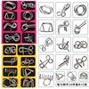 Nine-Link Puzzle Unlocking Rings, Educational Toys for Children and Primary School Students, Luban Lock, Kongming Lock, Complete Set of 24 Pieces
