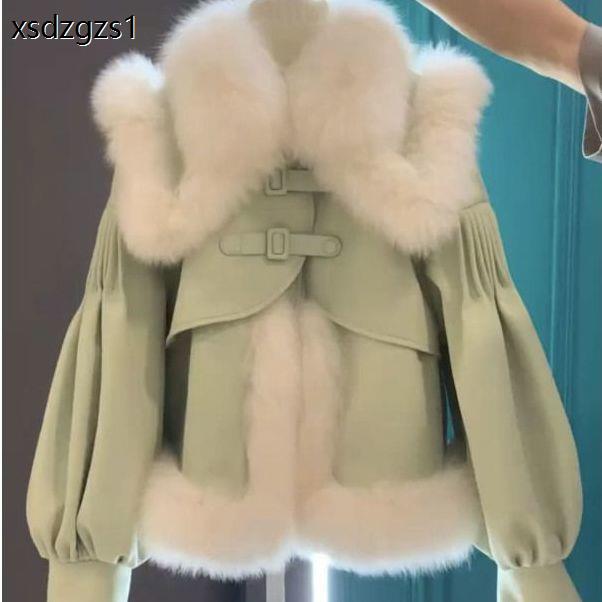 Eurogoods sweet and gentle wind and wind down fashion green fur coats women 2023 autumn winter new little subblouses-Taobao