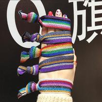 Rainbow Head Rope Womens Balls Subhead Wide Leather Gluten W Net Red Money Brief About 100 Hitch Lap Zal Hair Leather Cover