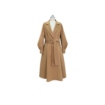 Designer slim and elegant cashmere high-end light luxury and elegant women's coat with sheep's hoof sleeves and large skirt 25137