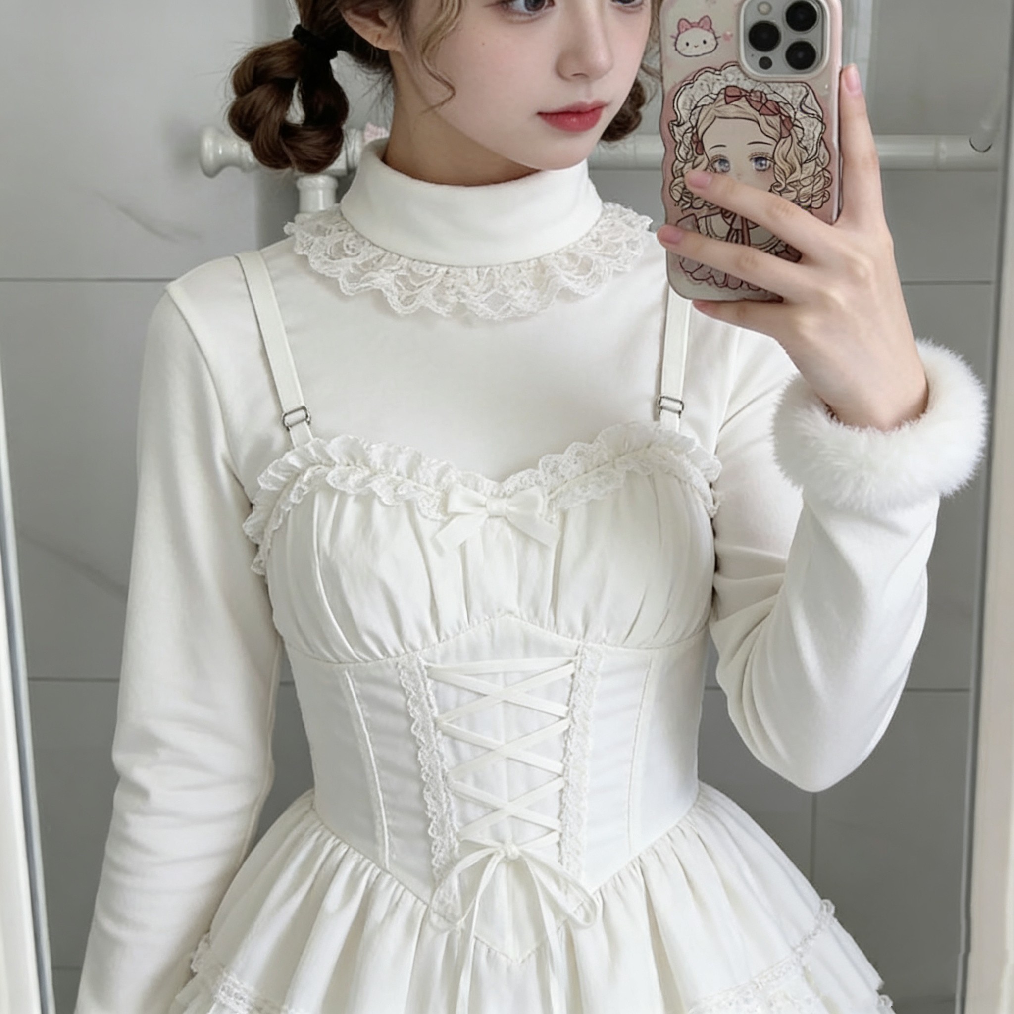 Lolita秋冬季必备🌸 百搭花边可爱内搭(JSK)-lolita衬衫-淘宝好物网