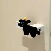 Cute black dog door handle protective cover anti-collision and anti-static universal bedroom entry handle decorative pendant