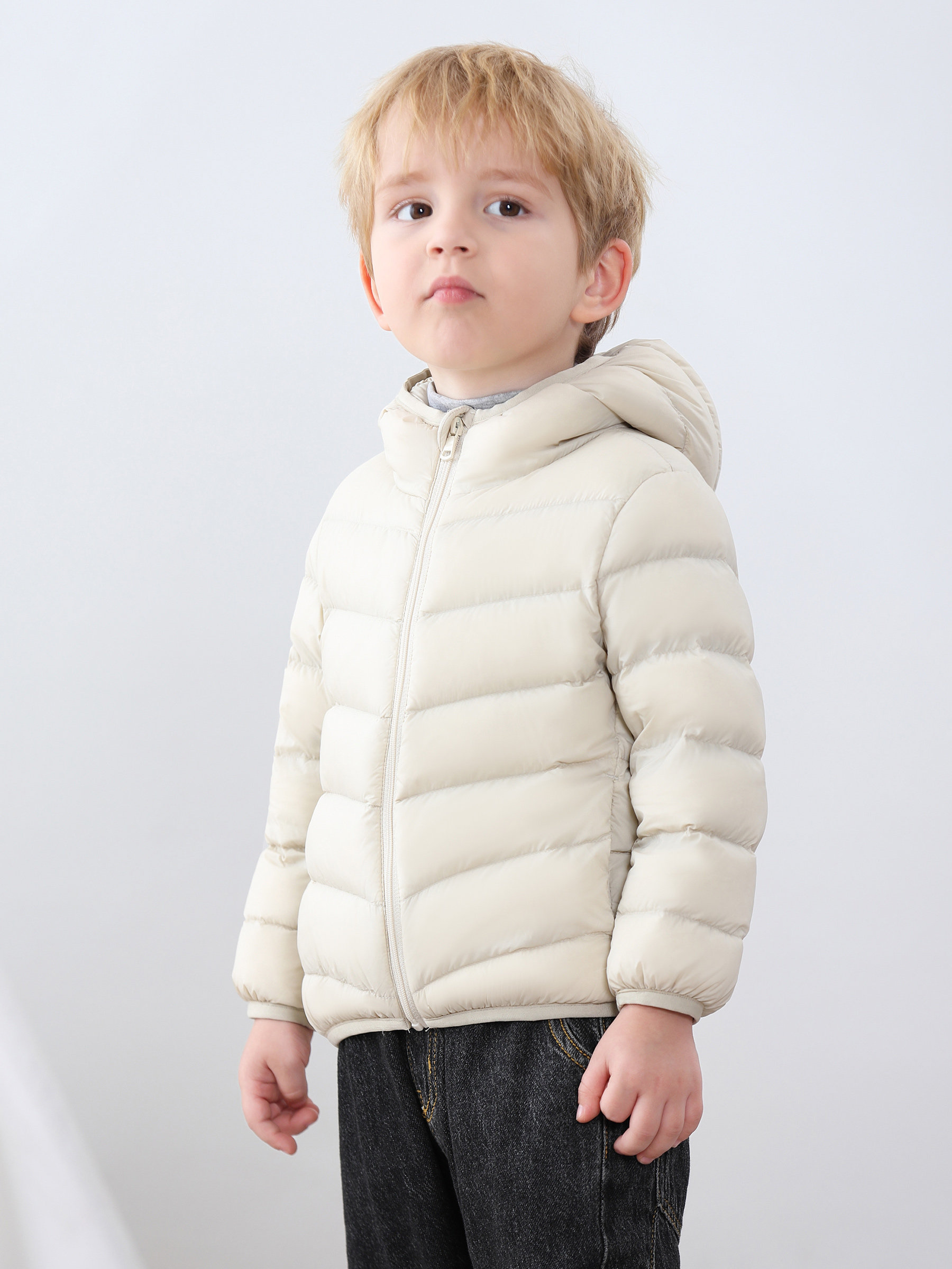 Ducky Children's down Jacket, Hooded, Short, Lightweight Coat for Boys and Girls, Small and Medium-Sized Children's Clothing, Yaya Inner Lining 90% Duck down