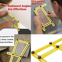 Irregular marble four-sided folding ruler for floor tile paving hexagonal four-sided folding ruler construction site stationery adjustment protractor