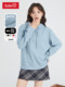 班尼路雾霾蓝连帽卫衣女2025年春秋新款通勤休闲韩版时尚上衣女