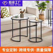 Living Room Round Glass Tea Table Custom Light Lavish Small House Type Creative Sofa Edge A Few Combinations Tea Table Side Table A Few