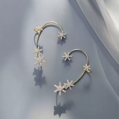 Клипсы, серьги, легкий роскошный стиль, изысканный стиль, без проколов ушей