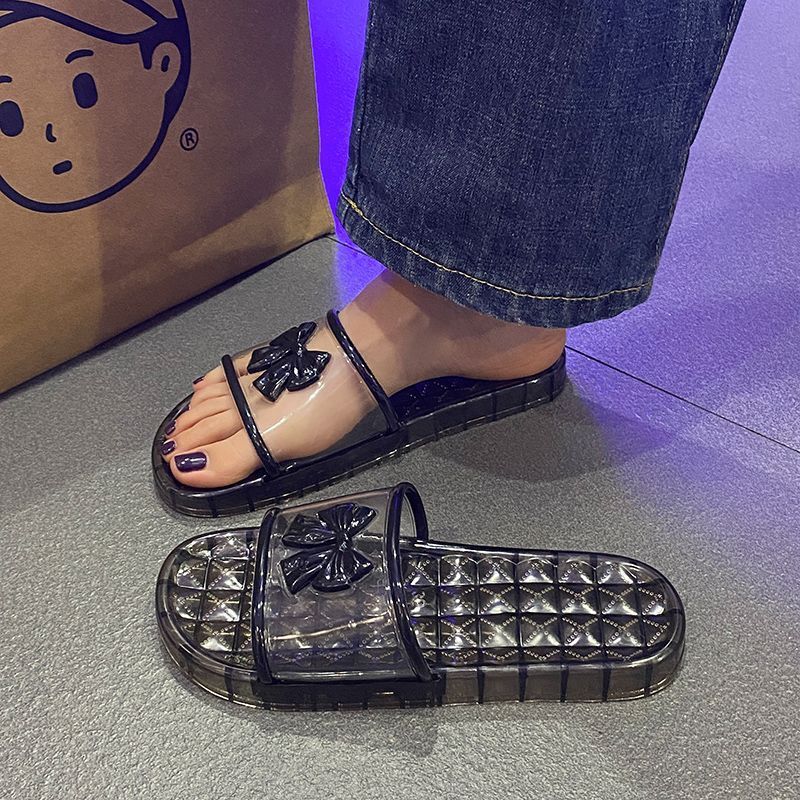 High-End Transparent Crystal Slippers for Women, Fashionable and Trendy Butterfly Design for Home Use, Summer Bathroom Anti-Slip, Odor-Resistant, Soft High-End Transparent Crystal Slippers for Women, Fashionable and Trendy Butterfly Design for Home Use, Summer Bathroom Anti-Slip, Odor-Resistant, Soft