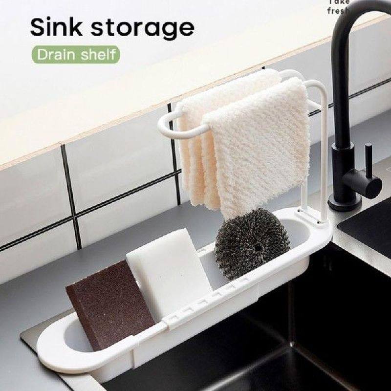 Kitchen Telescopic Sink Shelf Self Draining Rack For Rag评价 淘宝网