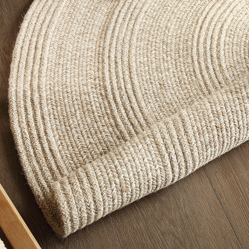 Wool Carpet Nordic Minimalist Round Living Room Sofa Bedside Rug Solid Color Hand-Woven Thickened Light Luxury Floor Mat