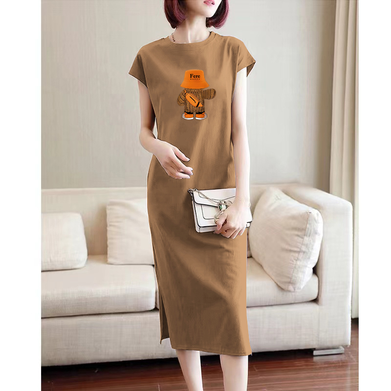 Summer Sleeveless Dress 2026 New Style Pure Cotton Stylish Large Size Long T-Shirt Dress Casual Slimming Lazy Dress Summer Sleeveless Dress 2026 New Style Pure Cotton Stylish Large Size Long T-Shirt Dress Casual Slimming Lazy Dress