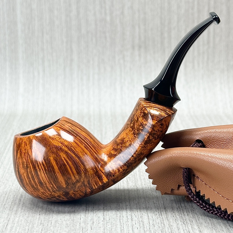 Danish Master Benny's Smooth, Wide-Backed Pufferfish-Style Pipe, Handmade Briar Wood Pipe, Imported Pipe Danish Master Benny's Smooth, Wide-Backed Pufferfish-Style Pipe, Handmade Briar Wood Pipe, Imported Pipe