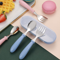 3pcs Children Spoon Forks Box Kids Stainless Steel Kids Cutl