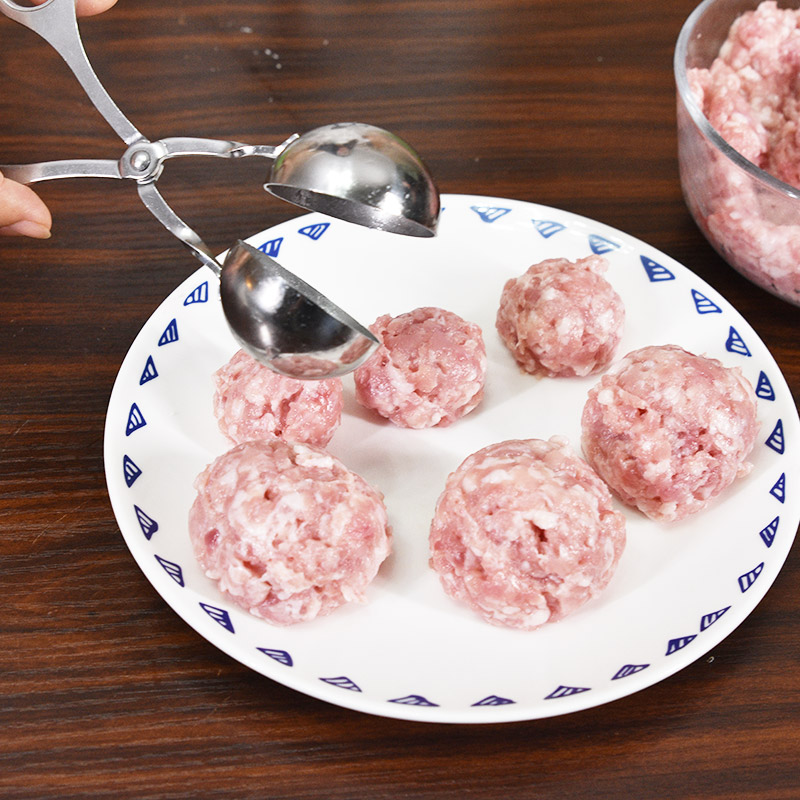 泡沫之夏 304不锈钢加厚肉丸制作器牛肉丸子挖球器鱼丸夹子模具