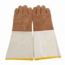 Welding gloves cowhide extended labor protection gloves high temperature resistant protective welder welding cowhide two-layer canvas