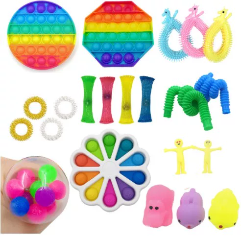 [Набор игрушек-кукол Fidget poppet poke bue Toys suit bue pop it]