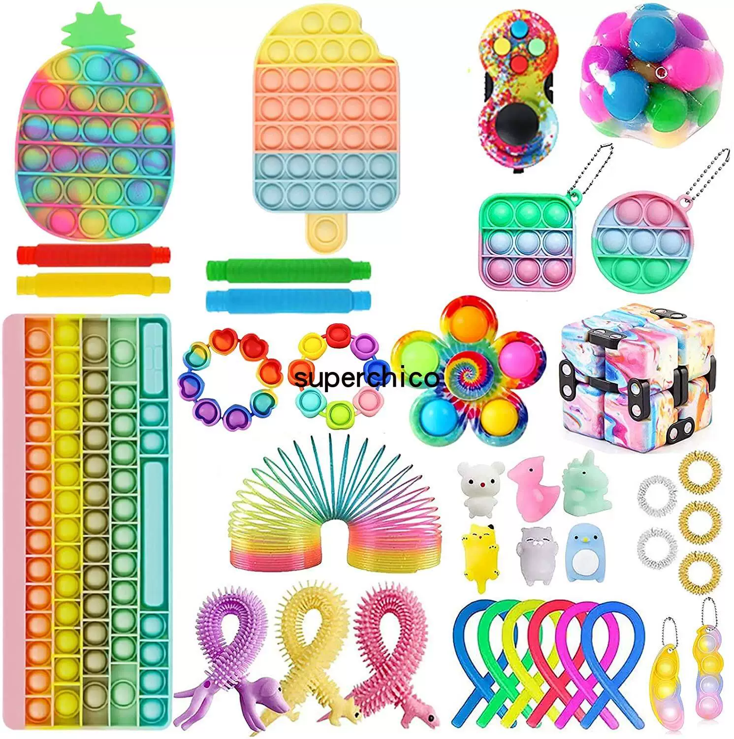 [Набор игрушек-кукол Fidget poppet poke bue Toys suit bue pop it]