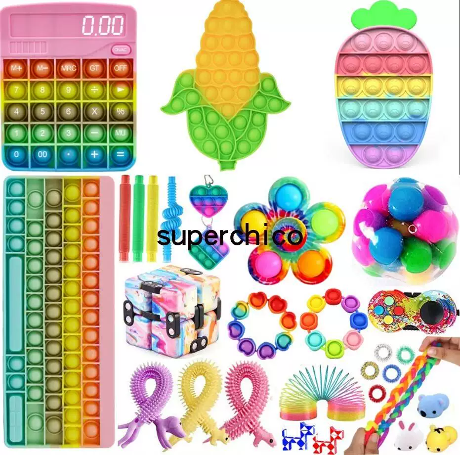 [Набор игрушек-кукол Fidget poppet poke bue Toys suit bue pop it]