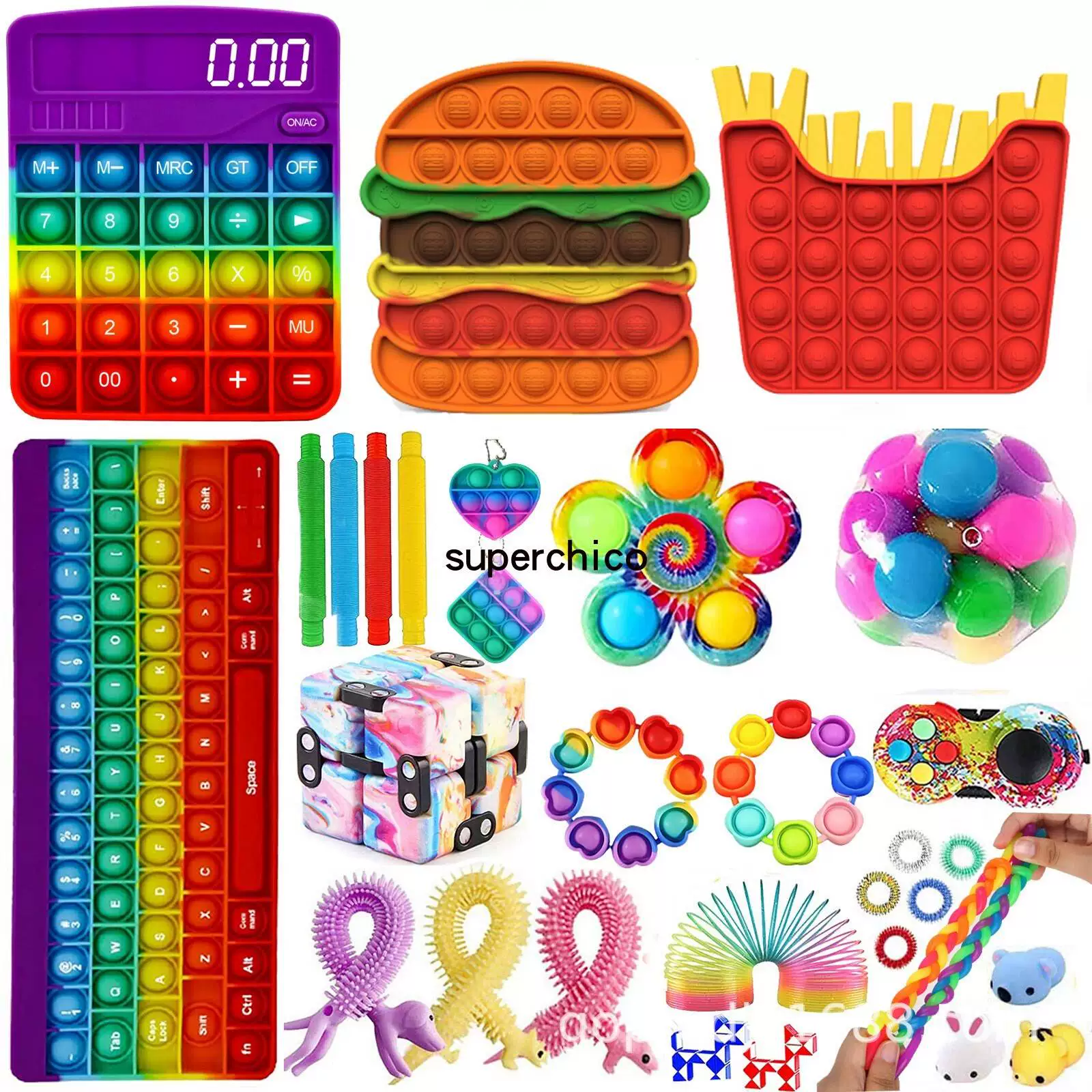 [Набор игрушек-кукол Fidget poppet poke bue Toys suit bue pop it]