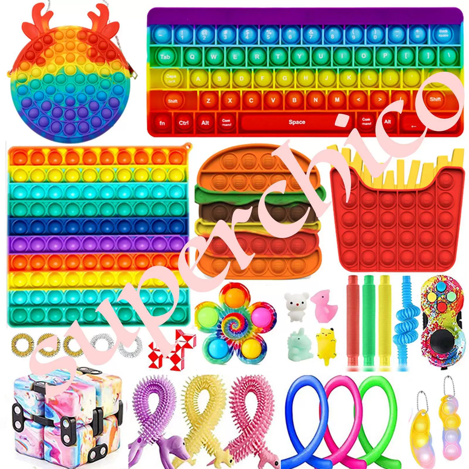 [Набор игрушек-кукол Fidget poppet poke bue Toys suit bue pop it]