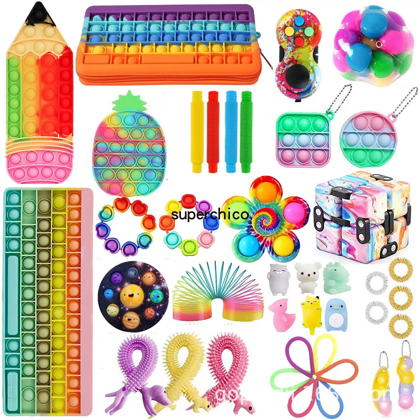 [Набор игрушек-кукол Fidget poppet poke bue Toys suit bue pop it]