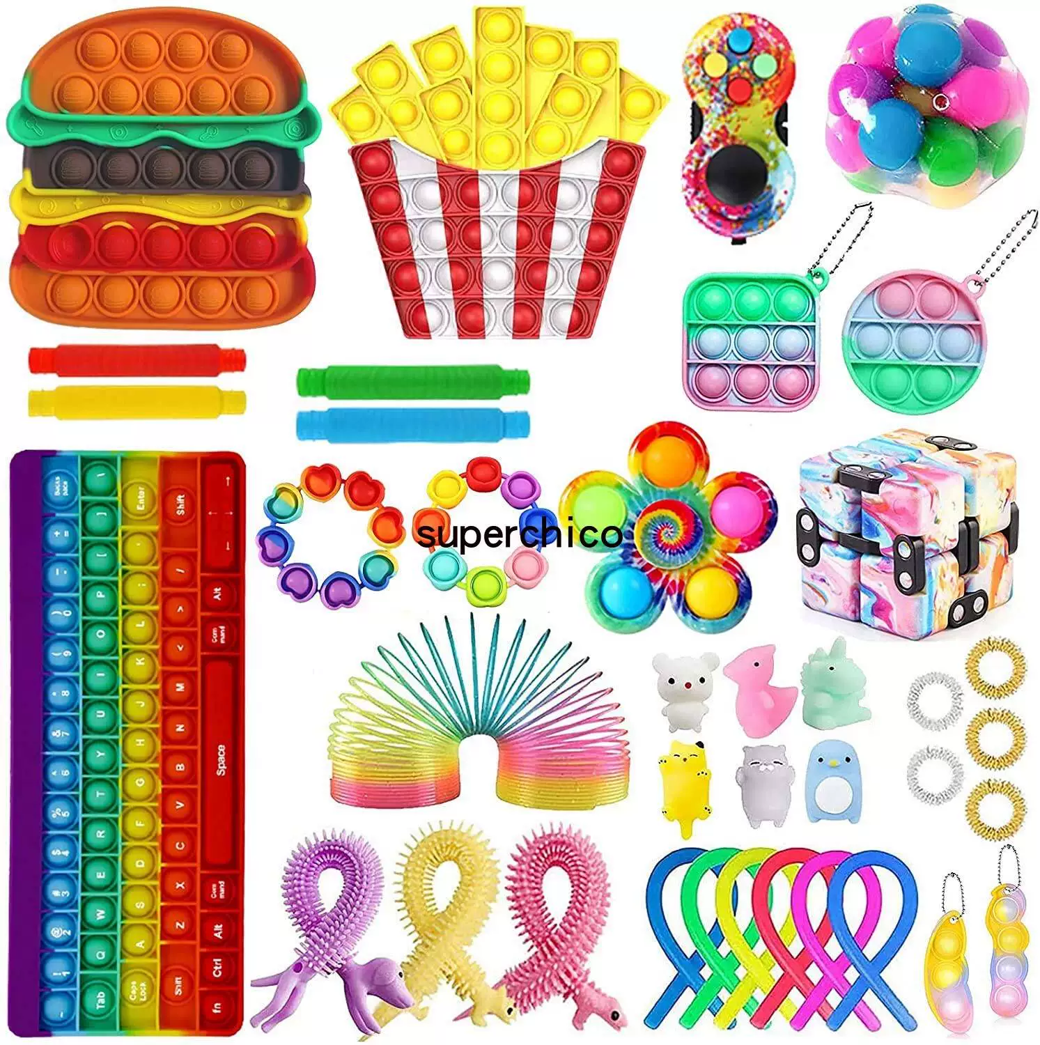 [Набор игрушек-кукол Fidget poppet poke bue Toys suit bue pop it]