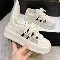 Thick-soled mesh white shoes summer womens shoes 224 new breathable popular versatile platform leather sneakers