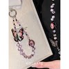 [Butterfly Dream]Summer Fresh Crossbody Phone Chain Lanyard Keychain with Sparkling Rhinestones, High-End Chain, Light Luxury Fashion Trend, Anti-Drop Bracelet Wristband Long Chain for Women, Gift, High Aesthetic Value, Trendy