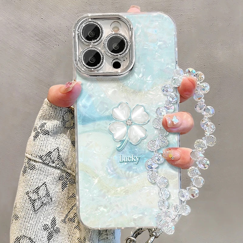 Blue Gradient Four-Leaf Clover Phone Case Suitable for Apple 17 Pro Max, Huawei Mate 60 Pro, Simple Pura 70 Shell Pattern, Oppo Reno 16, Stylish Vivo X300 Bracelet, S50 for Women, Xiaomi Blue Gradient Four-Leaf Clover Phone Case Suitable for Apple 17 Pro Max, Huawei Mate 60 Pro, Simple Pura 70 Shell Pattern, Oppo Reno 16, Stylish Vivo X300 Bracelet, S50 for Women, Xiaomi
