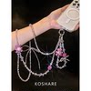 [Heartbeat Bear]Crossbody Wristlet Phone Chain Lanyard Keychain with Sparkling Rhinestones, High-End Decorative Chain, Light Luxury Fashion Trend, Anti-Drop Bracelet Wristband, Neck Chain, Long Chain, Women's Gift