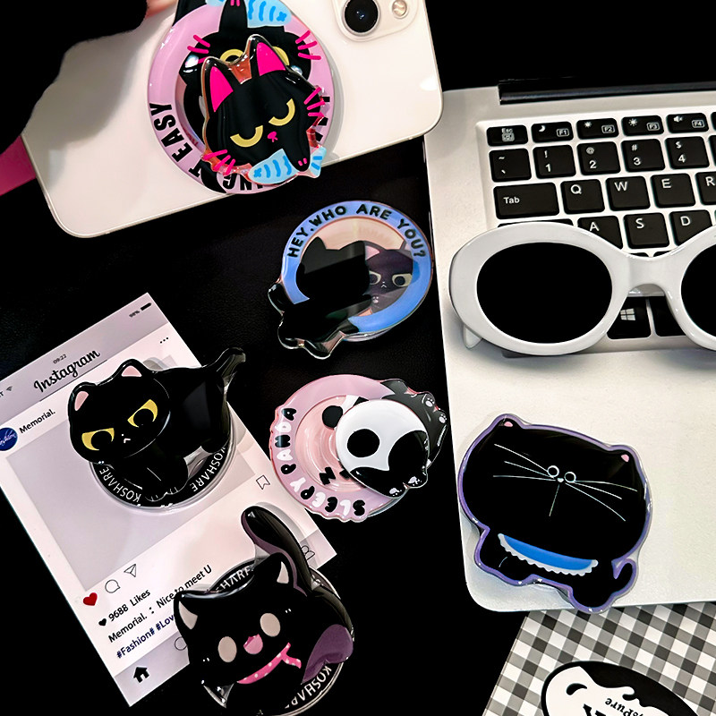 Cartoon Cute Little Animal Magnetic Stand Magsafe Phone Case Airbag Stand New Women's Model Retractable Strong Adsorption Lazy Portable Desktop Anti-Drop