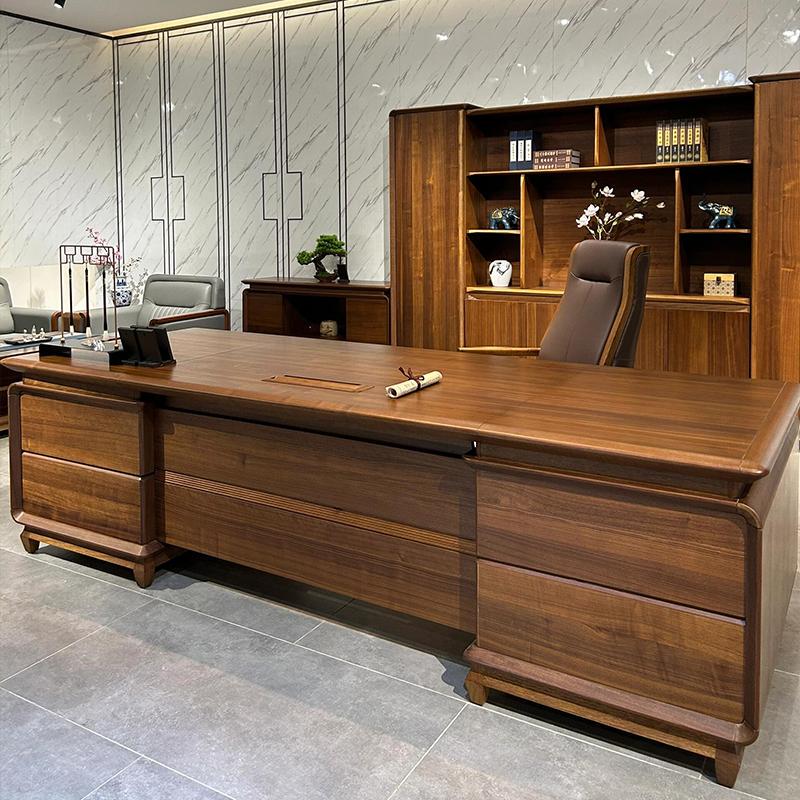 New Chinese-Style Solid Wood Office Desk and Chair Set, Modern, Simple, Light Luxury, High-End Executive Desk, Boss Desk New Chinese-Style Solid Wood Office Desk and Chair Set, Modern, Simple, Light Luxury, High-End Executive Desk, Boss Desk