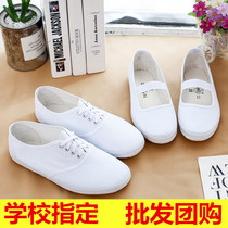 White net shoes white sneakers school gymnastics performance special dance shoes lace-up white shoes mens and womens casual nurse shoes
