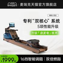 Rowing machine hydromagnetic dual resistance household smart folding water resistance boat slide fitness equipment comprehensive trainer