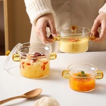 High temperature resistant steamed egg custard special bowl glass bowl steamed egg artifact household transparent covered baby cup scale