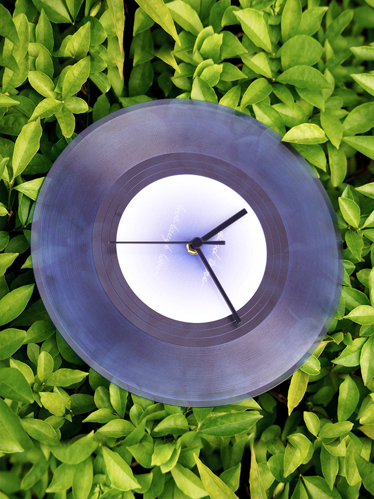 Hicat Sunset Gradient Real Record Wall Clock ins Creative Home Decor Stylish High-Value Gift Silent Clock