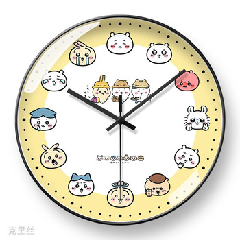 Jiyikawa Clock Cute Wall Clock Usachi Radio-Controlled Clock Creative Home Bedroom Living Room Silent Wall Clock