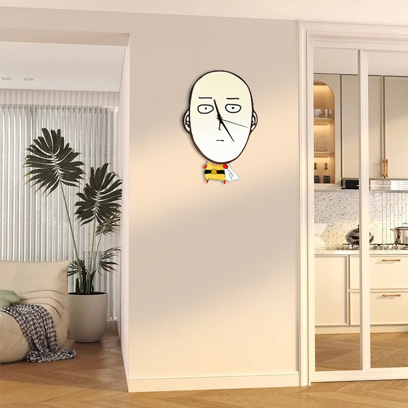 Anime One Punch Superman Sawyer Acrylic Cute Creative Wall Clock Swing Personalized Clock Art Wall Watch