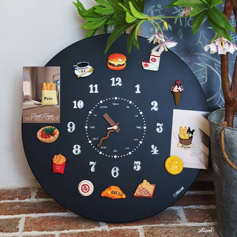 Blind Box Wall Clock Blackboard Magnet DIY Magnetic Wall Hanging High-End Art Clock Living Room Home Decoration Clock